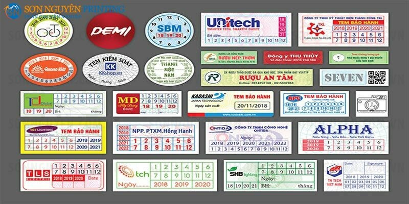 Các mẫu in tem bảo hành phổ biến trên thị trường Các mẫu in tem bảo hành phổ biến trên thị trường