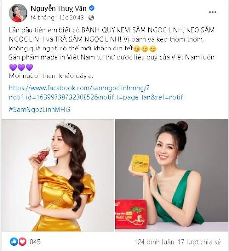 Á hậu Thụy Vân chia sẻ cảm nhận sau khi trải nghiệm bánh quy kem sâm Ngọc Linh MHG